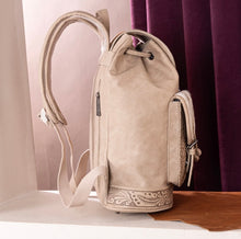 Load image into Gallery viewer, Tan tooled cowhide back by Trinity Ranch