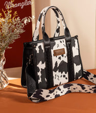 Load image into Gallery viewer, Black & White Cowprint Wrangler Tote