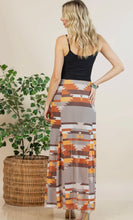 Load image into Gallery viewer, Rust, mustard &amp; mocha mesh maxi skirt
