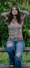 Load image into Gallery viewer, Brown with tan bucking horse &amp; cactus mesh top
