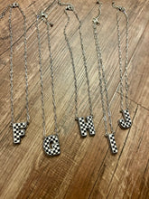 Load image into Gallery viewer, Checkered Initial Necklaces
