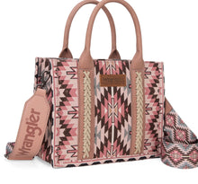 Load image into Gallery viewer, Wrangler Pink, cream &amp; grey Aztec tote
