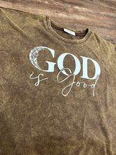 Load image into Gallery viewer, Mahogany Brown acid wash “God is good all the time” t-shirt
