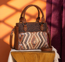 Load image into Gallery viewer, Brown Aztec sequin tooled purse Montana west
