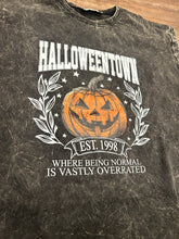 Load image into Gallery viewer, Black acid wash Halloween Town t-shirt
