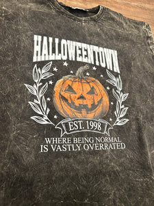Black acid wash Halloween Town t-shirt