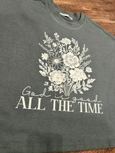 Load image into Gallery viewer, Ash Jade “God is good all the time” floral t-shirt
