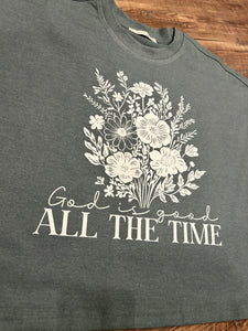 Ash Jade “God is good all the time” floral t-shirt