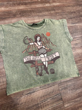 Load image into Gallery viewer, Olive green acid wash the hell I won’t pin up cowgirl t-shirt
