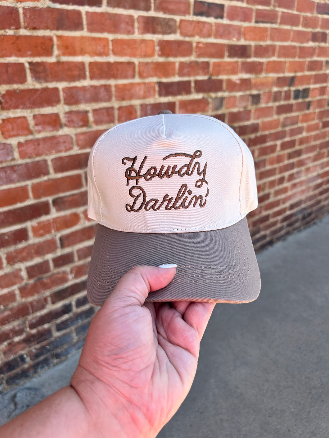 Ivory & Mocha Howdy Darlin embroidered hat