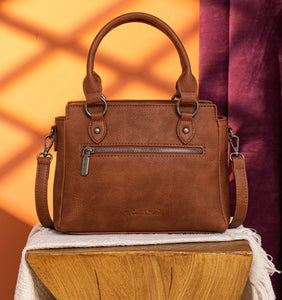 Brown Aztec sequin tooled purse Montana west