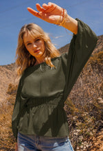 Load image into Gallery viewer, Dark olive green long sleeve top
