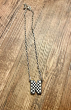 Load image into Gallery viewer, Checkered Initial Necklaces
