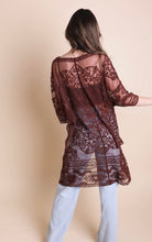Load image into Gallery viewer, Chocolate brown lace kimono
