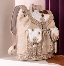 Load image into Gallery viewer, Tan tooled cowhide back by Trinity Ranch
