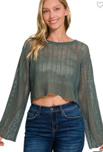 Load image into Gallery viewer, Ash jade open knit crotchet sweater
