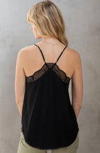 Load image into Gallery viewer, Black tank top with lace
