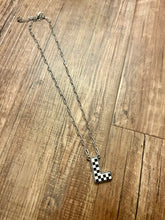 Load image into Gallery viewer, Checkered Initial Necklaces
