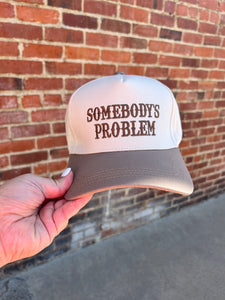 Ivory & Mocha Somebody’s Problem embroidered hat