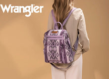 Load image into Gallery viewer, *PreOrder* Wrangler Lavender &amp; Purple Aztec backpack/crossbody can be worn both ways straps are removable
