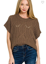 Load image into Gallery viewer, Brown sweater knit short sleeve top
