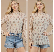 Load image into Gallery viewer, Tan with multi colored boots all over mesh top
