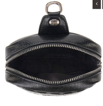 Load image into Gallery viewer, Black &amp; white tooled cowhide sling Trinity Ranch
