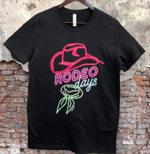 Black & neon Rodeo days cowboy t-shirt