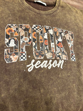 Load image into Gallery viewer, Mahogany Spooky Season vintage checkered acid wash t-shirt
