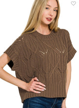 Load image into Gallery viewer, Brown sweater knit short sleeve top
