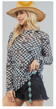 Load image into Gallery viewer, Black &amp; white checkered mesh with boots
