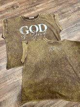 Load image into Gallery viewer, Mahogany Brown acid wash “God is good all the time” t-shirt
