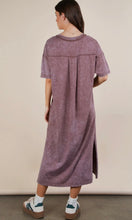 Load image into Gallery viewer, Eggplant acid wash t-shirt maxi dress
