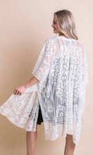 Load image into Gallery viewer, Cream lace medallion kimono
