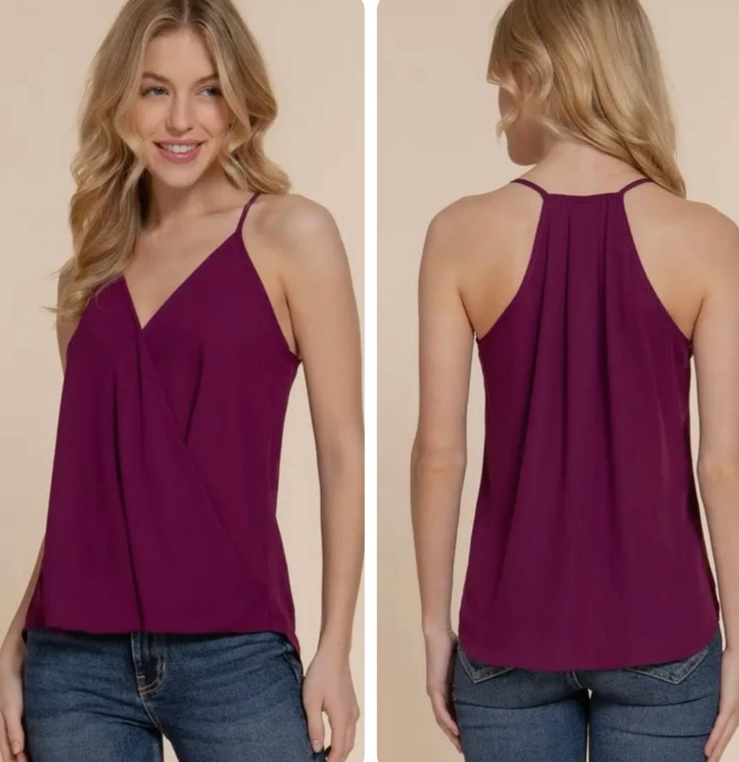 Purple v neck tank top
