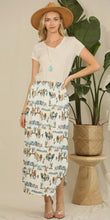Load image into Gallery viewer, Cream wild horses maxi skirt
