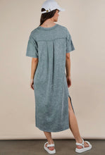 Load image into Gallery viewer, Sage Teal acid wash maxi dress
