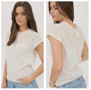Ivory knit sweater top