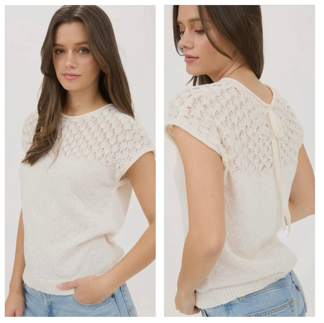 Ivory knit sweater top