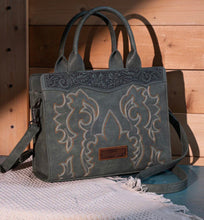 Load image into Gallery viewer, Wrangler Green bootstitch western tote
