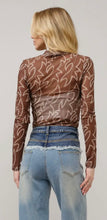 Load image into Gallery viewer, Brown &amp; cream boot stitch mesh long sleeve top
