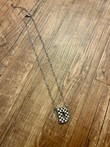 Checkered Initial Necklaces