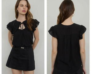 Black cut out front with crotchet accent