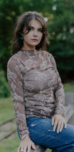 Load image into Gallery viewer, Brown with tan bucking horse &amp; cactus mesh top
