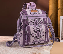 Load image into Gallery viewer, *PreOrder* Wrangler Lavender &amp; Purple Aztec backpack/crossbody can be worn both ways straps are removable
