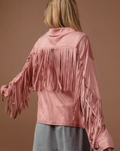 Load image into Gallery viewer, Pink suede fringe western jacket
