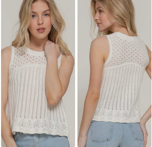 Ivory knit sweater tank top