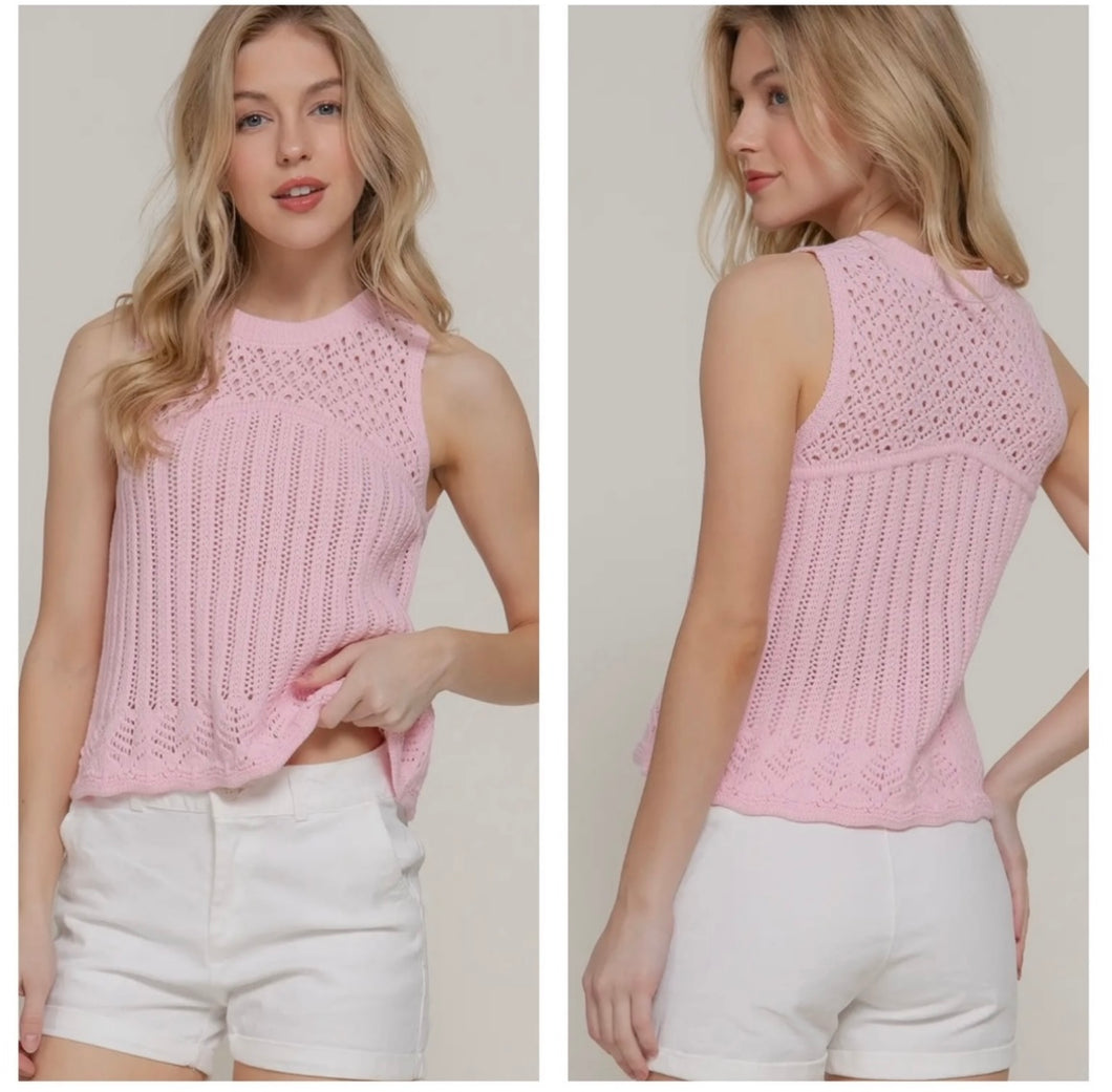 Light pink sweater tank