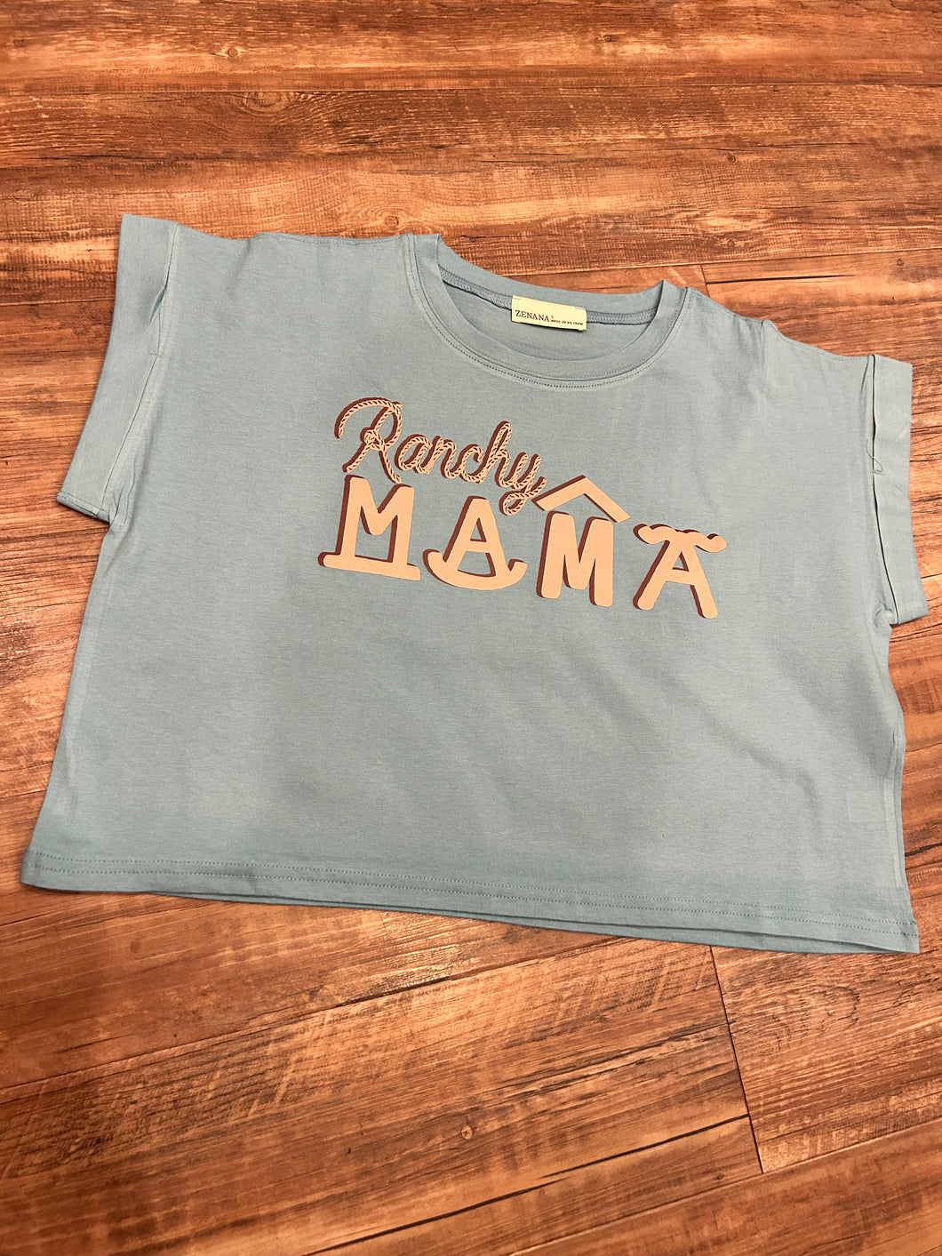 Dusty teal Ranchy Mama Brand western t-shirt