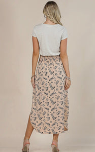 Taupe with black boot & spur western skirt